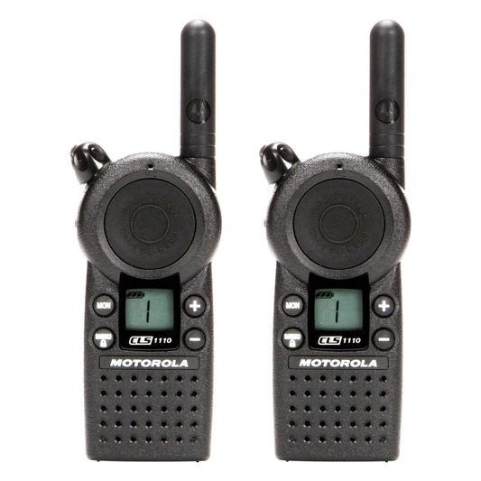 2 Pack of Motorola CLS1110 Two Way Radio Walkie Talkies (UHF) Black