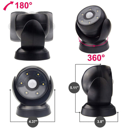 HONWELL Motion Sensor Light Indoor Outdoor, Wireless Waterproof LED Spotlight for Garden, Security With Battery Powered Porch Light for Stair Garage Entrance (1Pack) Black