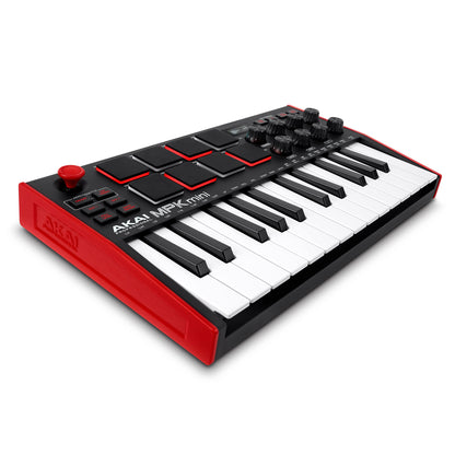 Akai Professional MPK Mini MK3 - 25 Key USB MIDI Keyboard Controller With 8 Backlit Drum Pads, 8 Knobs, Music Production Software and Native Instruments Sound Package (NKS Integration)