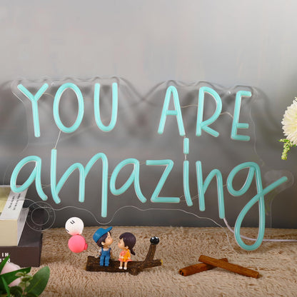 SYLHOME You Are Amazing LED Neon Light Sign 5V Girls Boys Bedroom Living Room Classroom Wall Decor Sign Hanging Smart Kid Birthday USB 16.9" X 10.6" Warm White