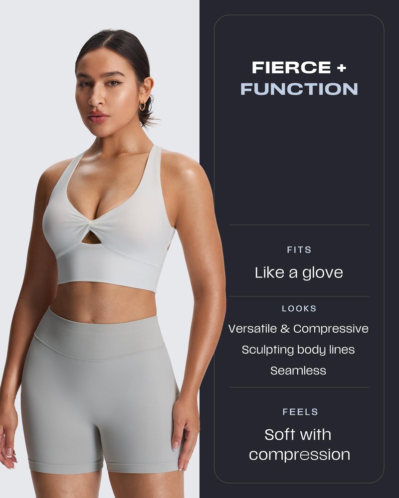 Aoxjox Seamless Workout Biker Shorts for Women Impact Hidden Scrunch Low Waisted Athletic Running Yoga Short 4.5" (Feather Beige, Small)