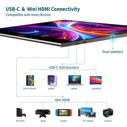 INNOCN 15.6" Portable Monitor OLED Touch Second Screen for Photo Editing with 4K, 100% DCI-P3, 100000:1, 10Bits, USB C External Monitor for Laptop,PC, Phone,Consoles, Brown, PU15 Pre C6