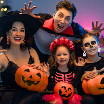 CEALXHENY Halloween Earrings Beaded Boo Earrings for Women Spooky Ghost Pumpkin Drop Dangle Earrings Handmade Gothic Costume Party Holiday Festive Jewelry Gifts (Boo)