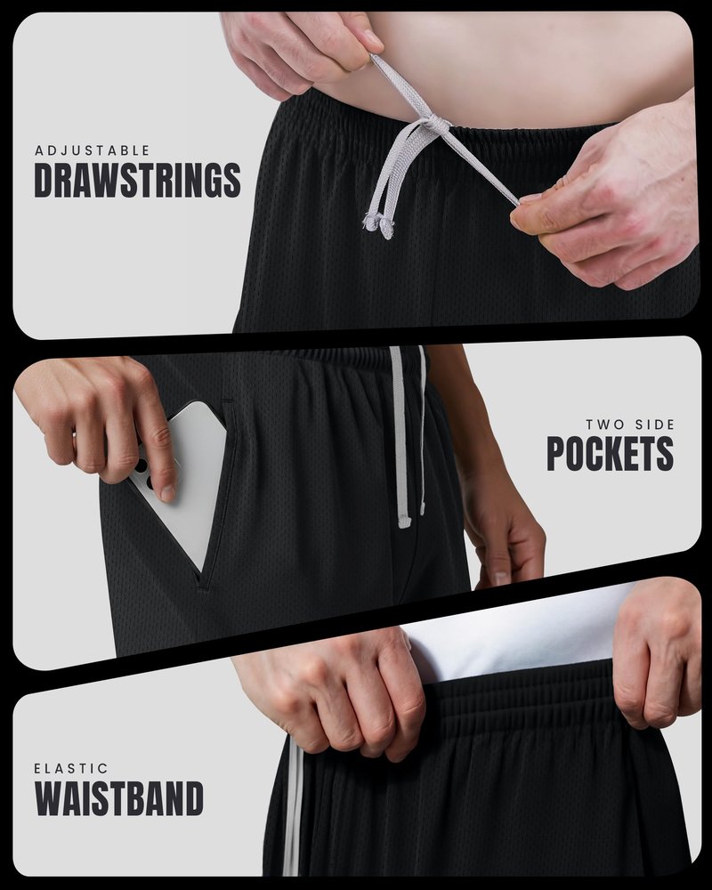 NY Threads Multi Pack Men's Athletic Shorts Quick Dry Lightweight Workout Running Gym Shorts with Pockets