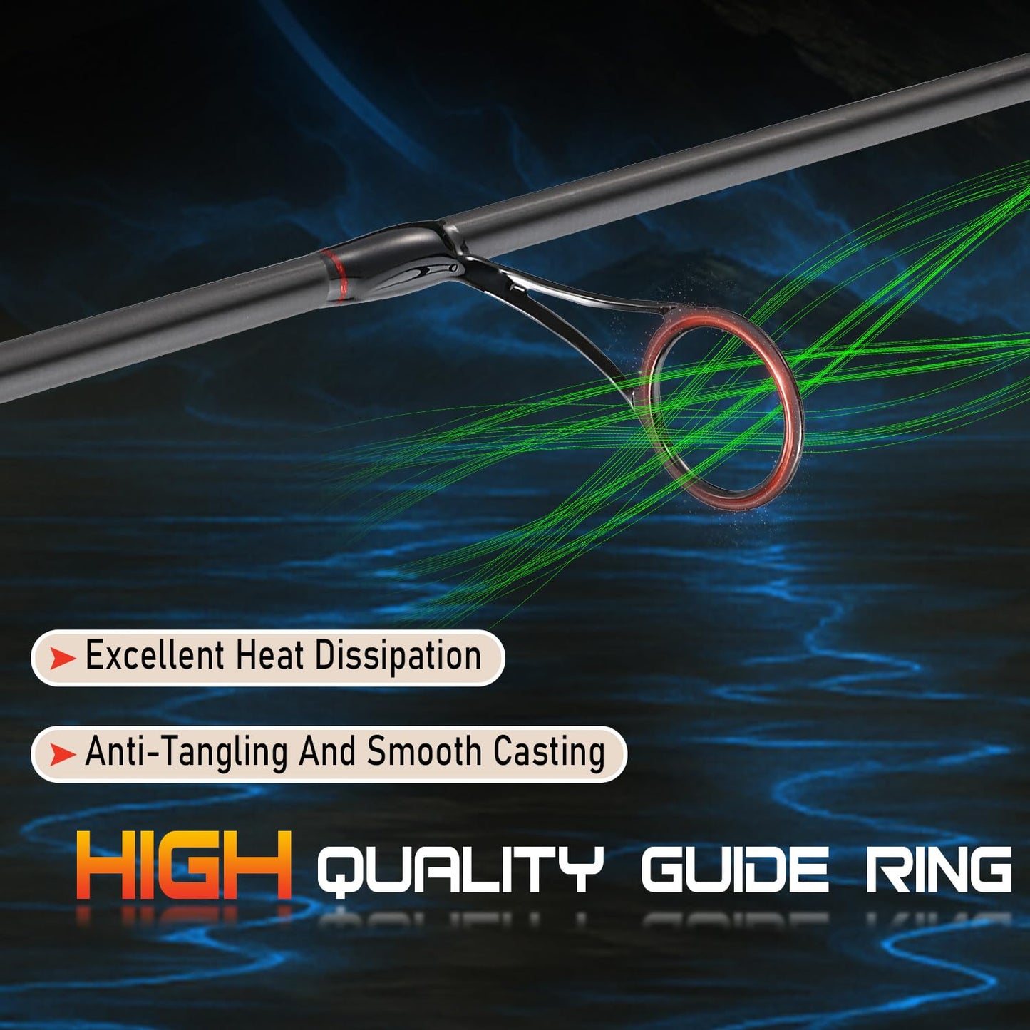 Sougayilang 6.9FT Carbon Inshore Spinning Rod, Durable and Balanced Fishing Rod, Solid Graphite Tip for Increased Sensitivity