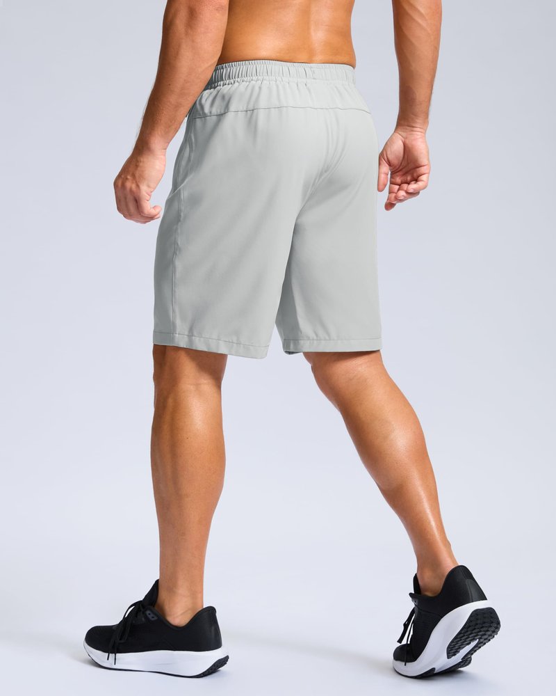 G Gradual Men's Athletic Running Shorts with Zipper Pockets Quick Dry 7"/ 5"/ 9" Workout Gym Shorts for Basketball Hiking(Platinum Grey,9S)