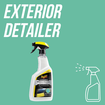 Meguiar's Ultimate Waterless Wash & Wax, Scratch-Free Waterless Car Cleaning Spray for Quick Detailing, 2-in-1 Cleaner and Wax Protection for a Brilliant Shine, 768ml