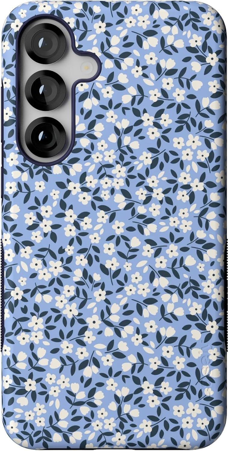 Casely Galaxy S25 Plus Case | Ink & Iris | Vintage Floral | Compatible with MagSafe | Bold Protective Design
