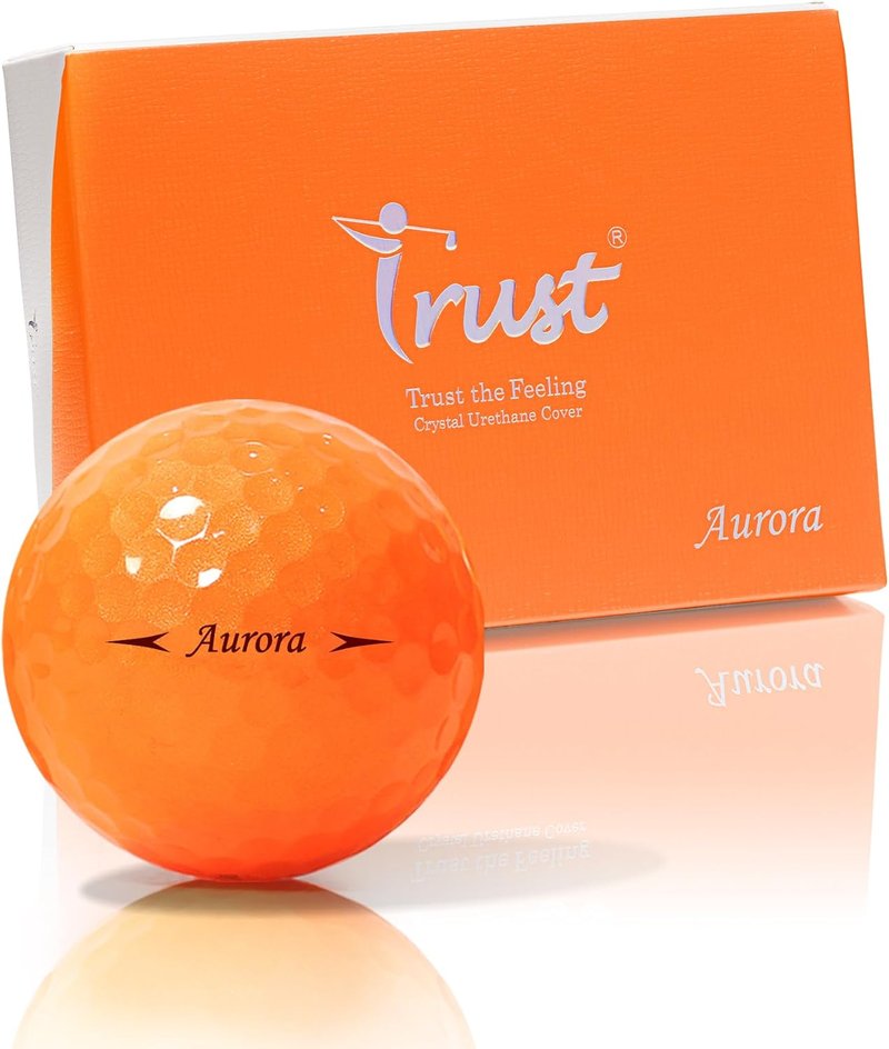 Trust Golf Balls - Aurora & Rosa Crystal Urethane Series | Maximum Distance & Soft Feel | Blue, Orange, Pink, Yellow | 12 or 48 Count