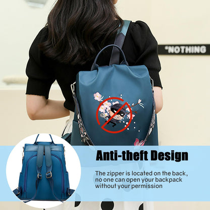 Ray-Velocity Anti Theft Women Backpack Waterproof Fashion Backpack Shoulder Bag for Lady Girl Dailyuse Travel Work School (Butterfly Blue)