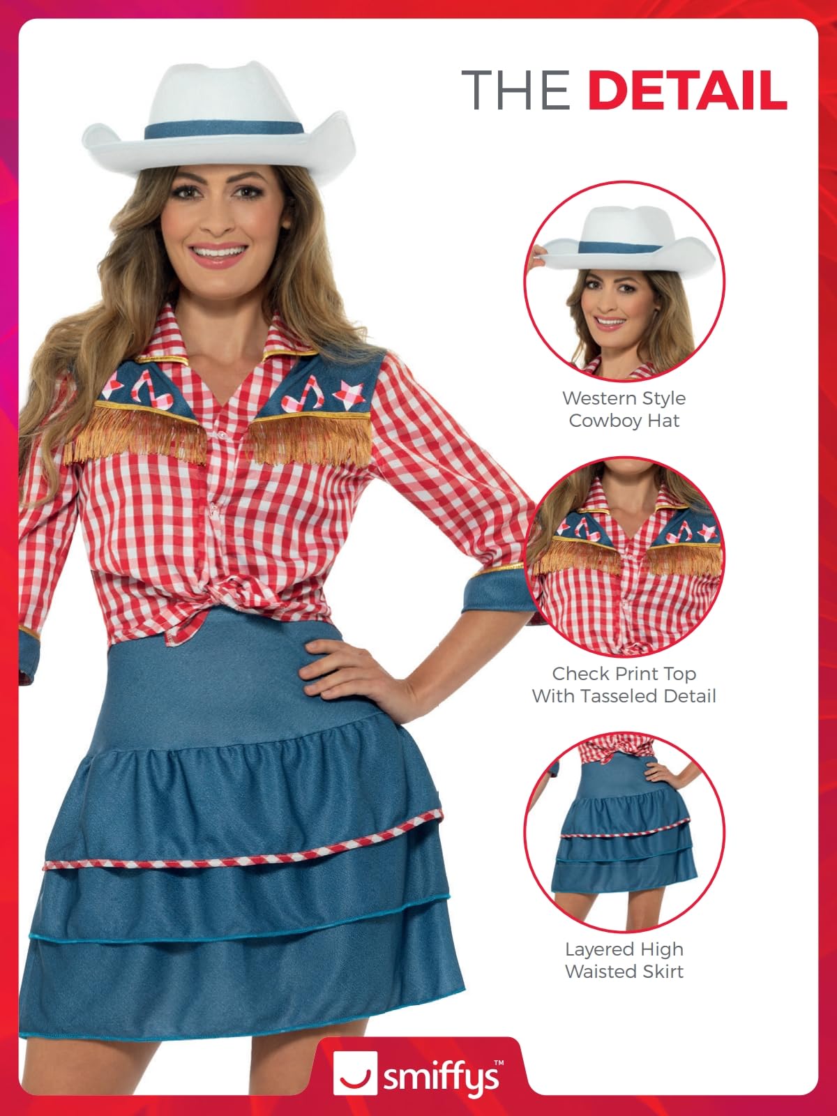 Smiffy's Women's Rodeo Doll Costume, blue, Small