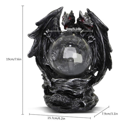 ANQIA Plasma Ball Lamp Touch Sensitive,Party Magical Electrostatic Red Color Crystal Ball for Halloween (Evil Dragon)