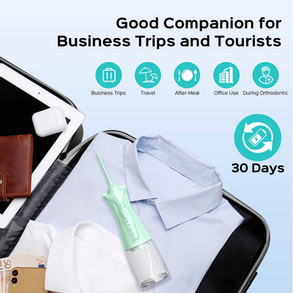 COSLUS Water Dental Flosser Pick for Teeth: 4 Modes Cordless Portable 300ML Larger Tank Water Teeth Cleaner IPX7 Waterproof Flossing Cleaning Picks for Home Travel Black C30(FC5360)