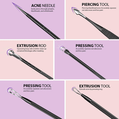 Teenitor 7 in 1 Blackhead Remover Tools, Surgical Grade Pimple Popper Tool Kit, Blackhead Extractor, Pimple Extractor, Black Head Remover for Face Nose