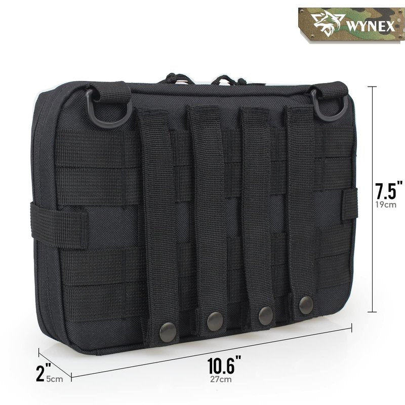 WYNEX Tactical Admin Molle Pouch, Medical EDC EMT Utility Bag Shell Design Attachment Pouches 1000D Nylon Hiking Belt Bags
