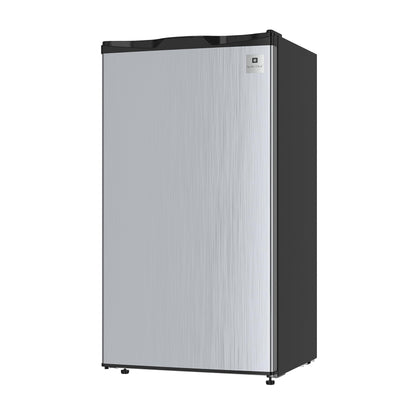 ARCTIC CHEF ACFR322 RCA Mini Refrigerator, Compact Freezer Compartment, Adjustable Thermostat Control, Reversible Door, Ideal Fridge for Dorm, Office, Apartment, Platinum Stainless, 3.2 Cubic Feet