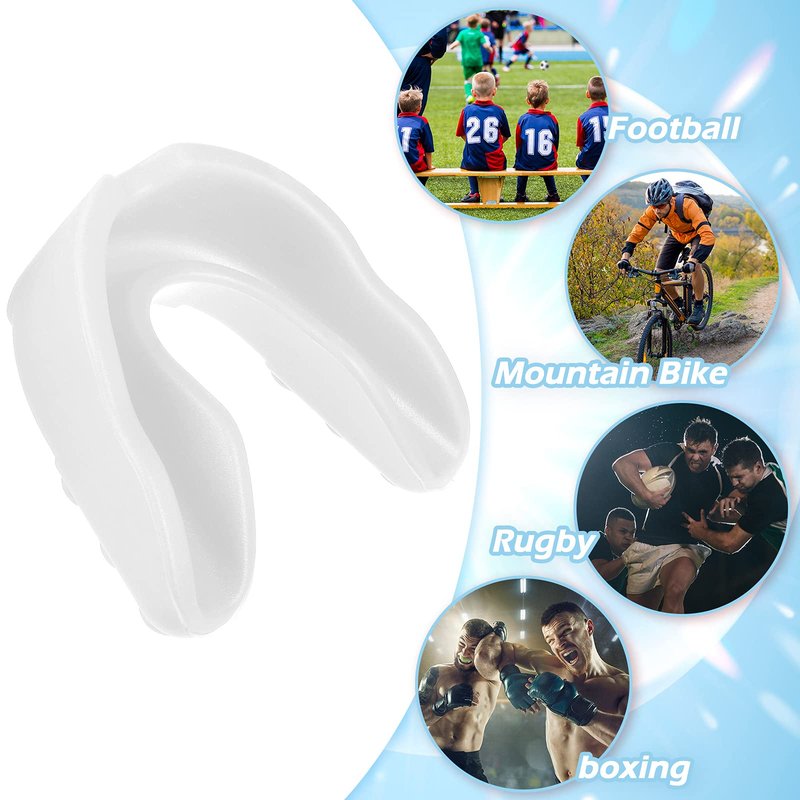 10 Pcs Sport Mouth Guards Gum Teeth Armor Game Guard for Boxing Basketball Football Hockey Karate Basketball Rugby Match (Clear White)