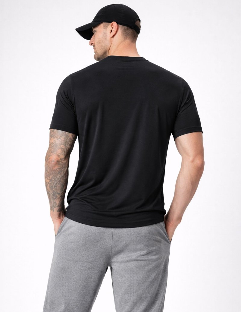 5 Pack Men’s Active Quick Dry Crew Neck T Shirts | Athletic Running Gym Workout Short Sleeve Tee Tops Bulk (Set 15, Large) Black/White