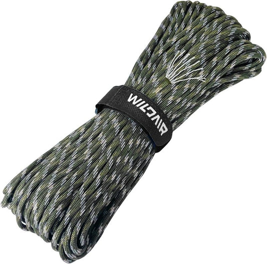 WILDAIR 550lb Paracord Lanyard Rope - Heavy-Duty 100FT Outdoor Camping | Forest Camo Color