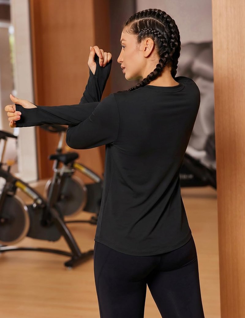 Soft Workout Tops for Women - UPF 50+ Sun Protection Quick Dry Running & Hiking Shirt with Thumb Holes