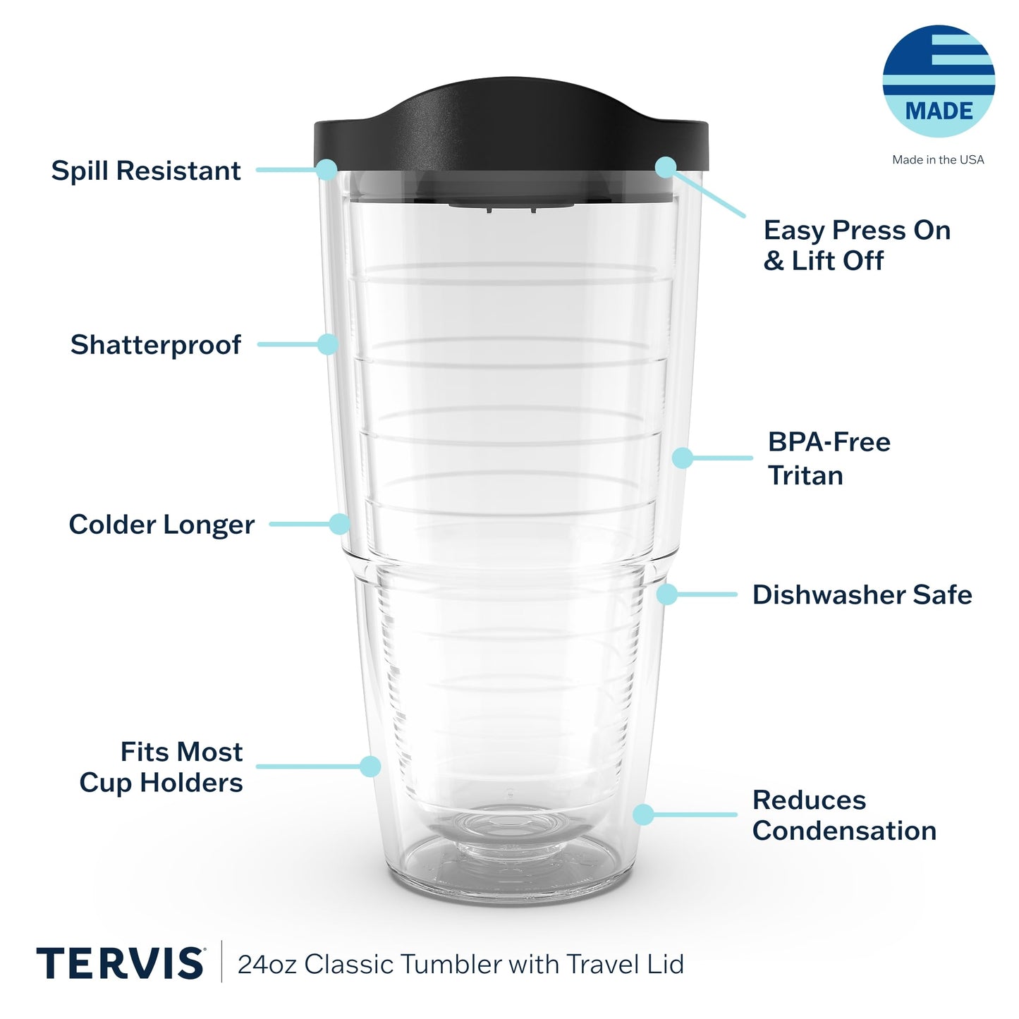 Tervis Disney Nightmare Before Christmas 25th Anniversary Made in USA Double Walled Insulated Tumbler Travel Cup Keeps Drinks Cold & Hot, 24oz, Classic