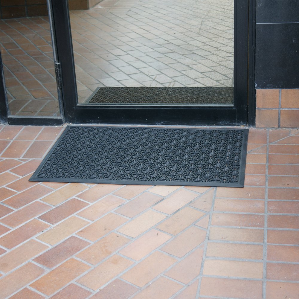 Rubber-Cal Dura-Scraper Drainage Commercial Door Mat - 3/8 in x 2 ft x 3 ft - Black Rubber Doormats