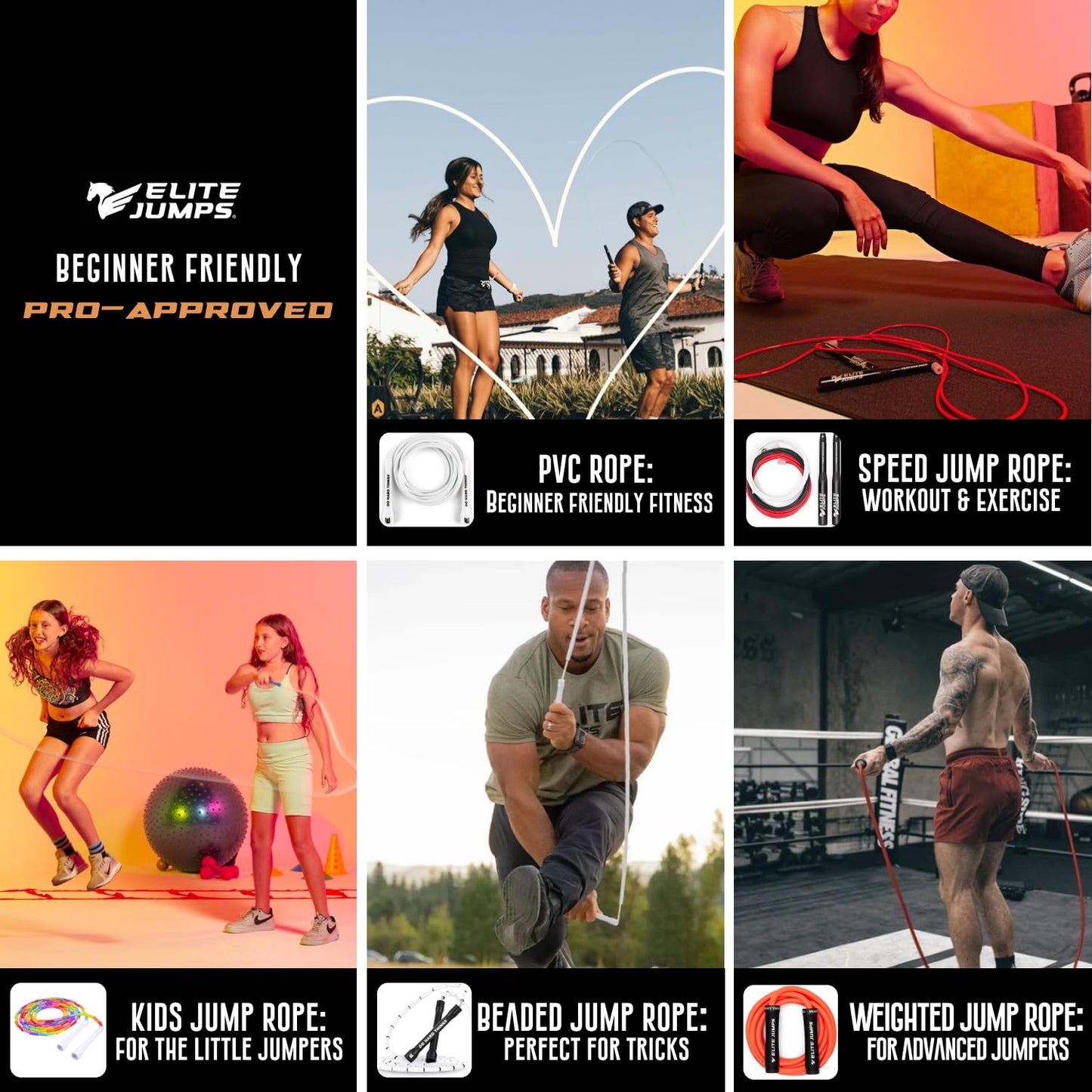 Elite Jumps Surge 3.0 Professional Speed Rope for Double Unders - Patented Dual Bearing Ultra Light-Weight Handle for Premium Spin Control and Kink-Resistant Cable for fast Speed Jump Rope