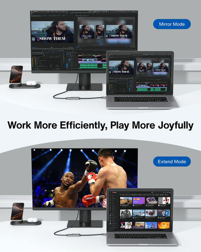 IVANKY 4K Mini DisplayPort to HDMI Adapter, 4K@30Hz Mini DP to HDMI Adapter, Gold-Plated/Braided Thunderbolt 2 to HDMI Compatible with MacBook Air/Pro, Microsoft Surface Pro/Dock, Monitor, Projector