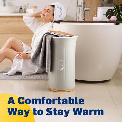Live Fine Towel Warmer | Bucket Style Luxury Heater with LED Display, Adjustable Timer, Auto Shut-Off | Fits 40” x 70” Oversized Towel - Height 21.25 Inches and 12.9 Inches Wide