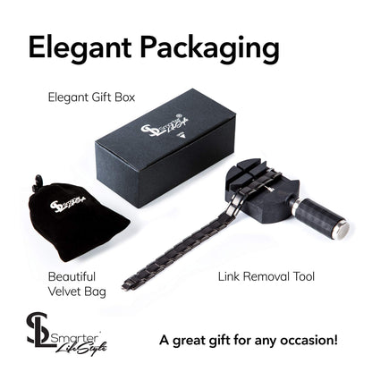 Smarter LifeStyle Elegant Titanium Magnetic Bracelet (Gunmetal Grey)