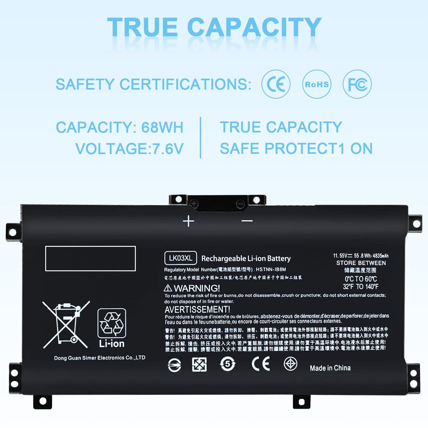 IEFUU LK03XL Battery Compatible with HP Envy X360 Convertible Notebook 15m-cn0xxx 15m-cn0012dx 17m-ae0xx 15m-bp 17-ae1xx 15-bq2xx 17t-ce 15m-cn0011dx 15m-bp112dx LKO3XL 916814-855 L09281-855
