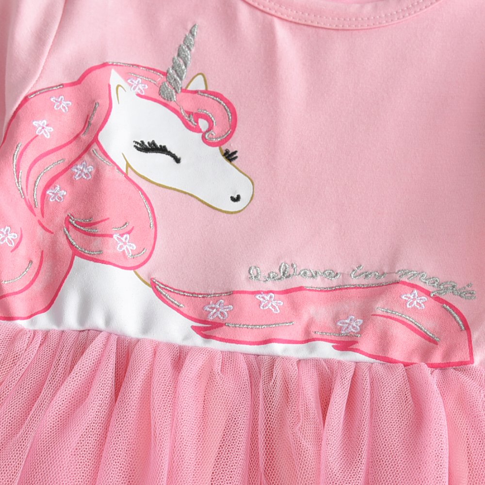 DXTON Little Girl Children Kid Long Sleeve Flower Birthday Dresses LH4570-6T