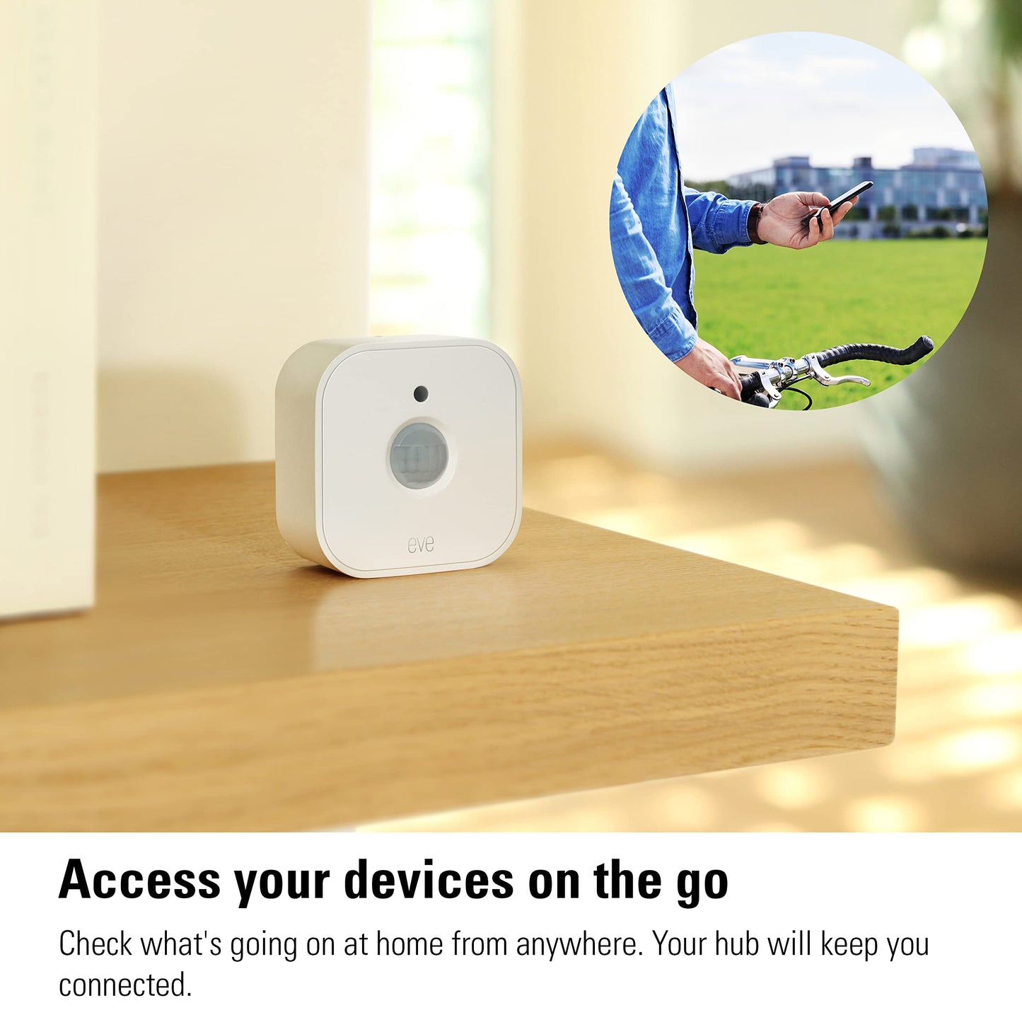 Eve Motion (Matter) – Smart indoor and outdoor motion sensor with light sensor, smart control of devices, Thread, works with Apple Home, Alexa, Google Home, SmartThings, requires Thread Border Router