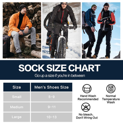FEWTUR Thermal Socks for Men and Women: 5 Pairs Winter Socks for Running Hiking, Warm Cotton Socks for Outdoor Work (Dark Grey, 9-11)