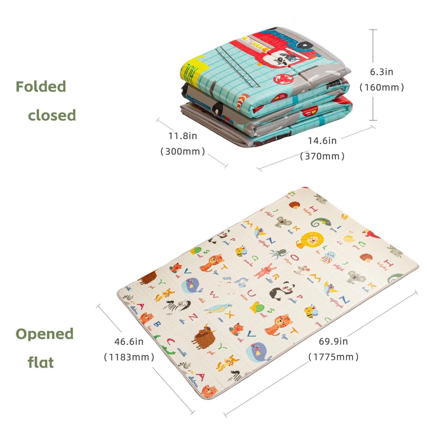 Pacclen Foldable Soft Foam Play Mat, Baby Play Mat (Animal Wonderland)