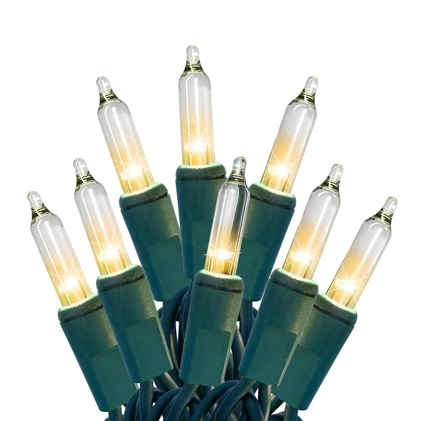 HISHINY Christmas Lights 100 Count Clear Christmas Tree Lights String with Green Wire for Outdoor Indoor Christmas Decorations Wedding Decorations Valentines Day Decor,UL Certified (21feet)