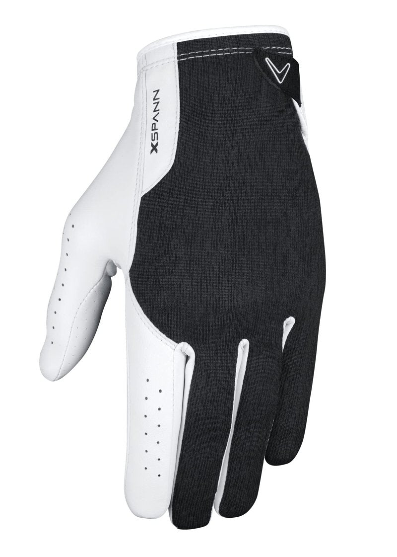 Callaway Golf X Spann Glove (Worn on Left Hand, Cadet (Short Fingers), Large, White/Black)