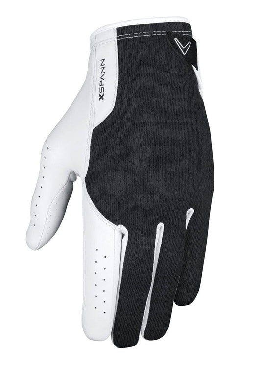 Callaway Golf X Spann Glove (Worn on Left Hand, Cadet (Short Fingers), Large, White/Black)