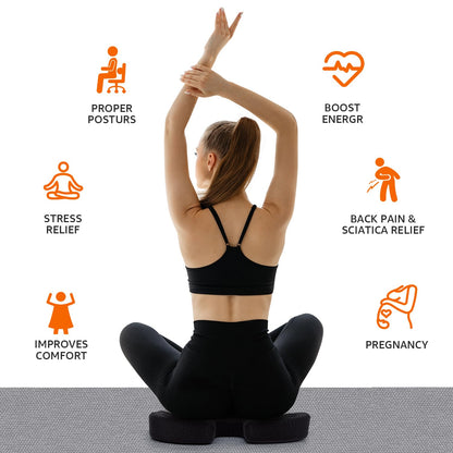 Amazon Basics Comfortable Seat Cushion for Office Chairs, Gel Enhanced Memory Foam, Black