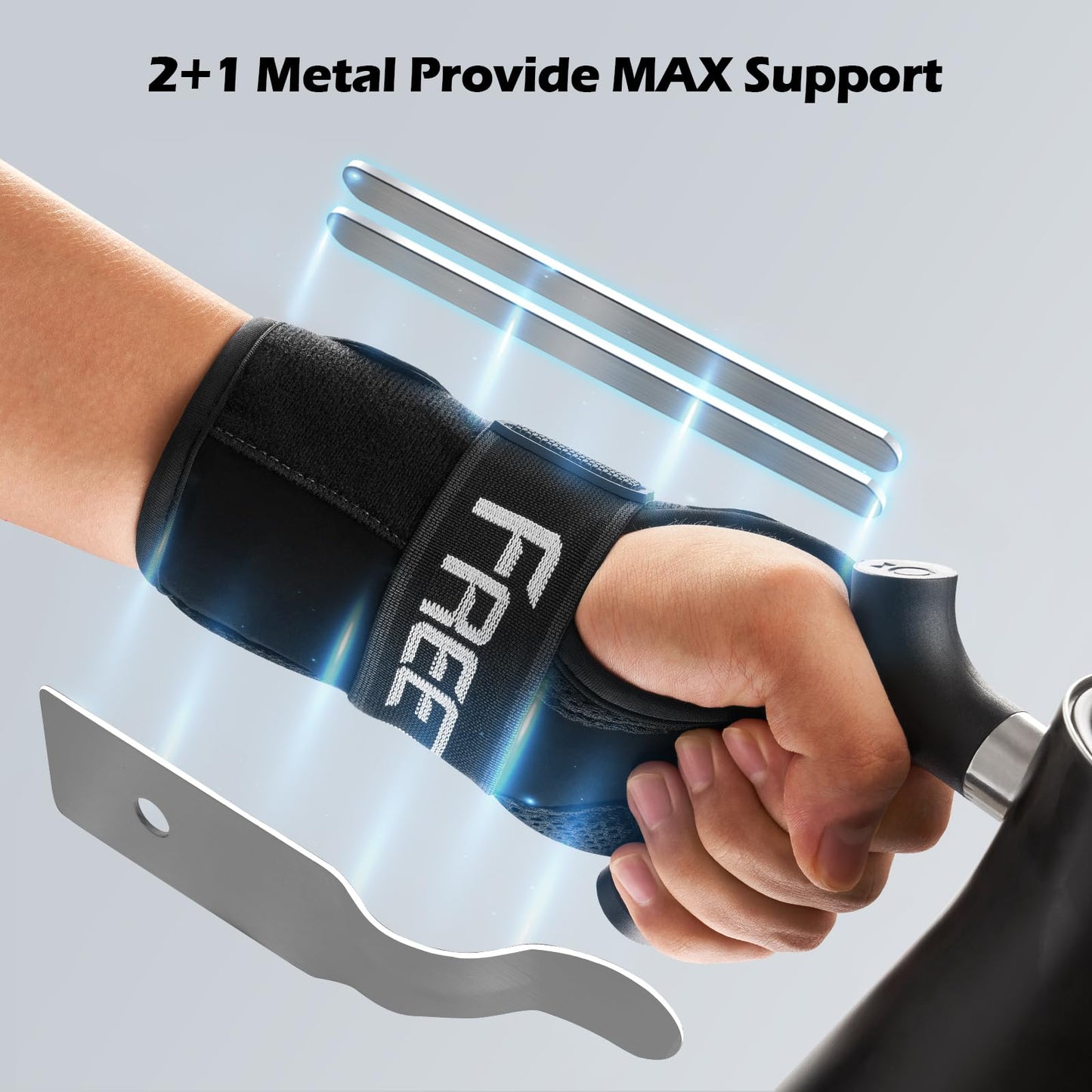 FREETOO Stable Version Wrist Support with 3 Metal Stays, Comfy Carpal Tunnel Wrist Splint with Soft Pad for Daily Use, Breathable Wrist Support Brace Fit Right Hand for Arthritis,RSI,Sprain Recovery