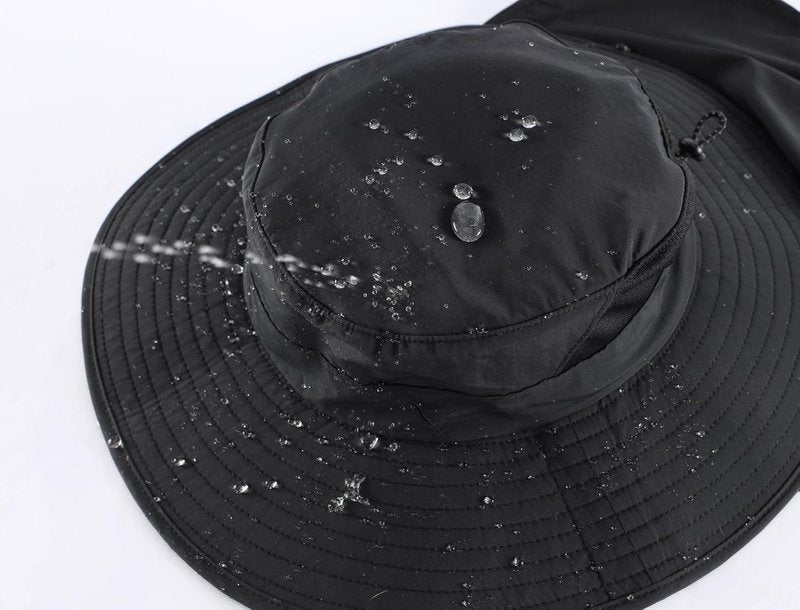 UPF 50+ Wide Brim Sun Hat with Neck Flap | Summer Bucket Hat for Gardening & Fishing