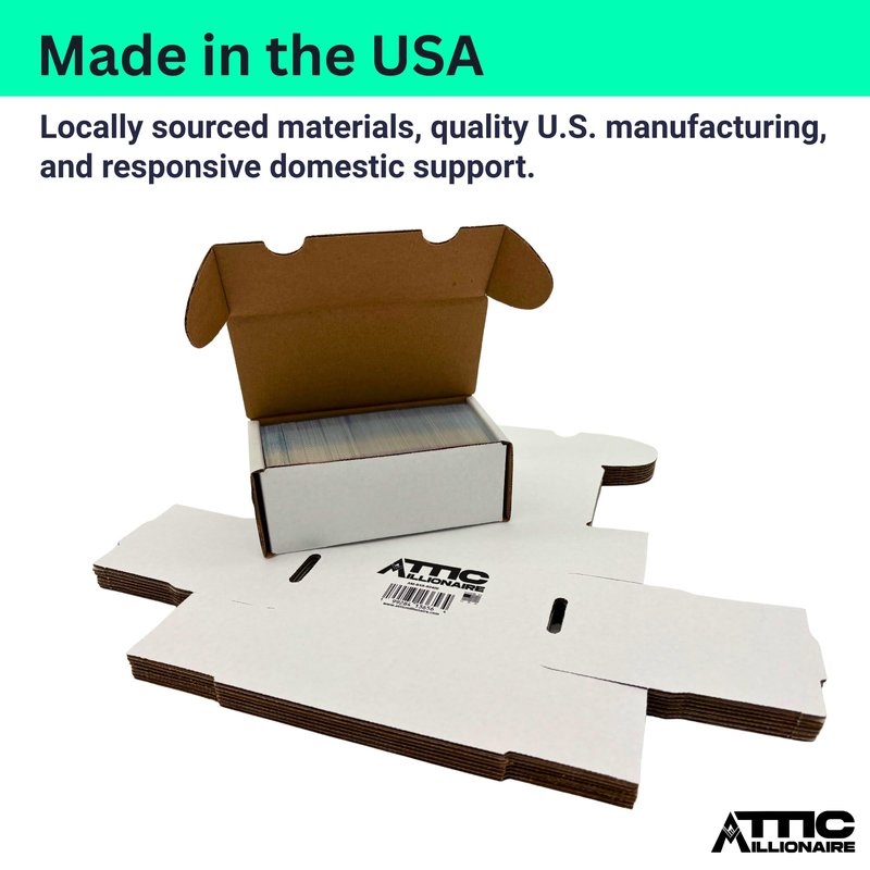 Attic Millionaire (5 Pack) 400-Count Trading Card Storage Box - MADE IN THE USA - Responsibly-Sourced - Trading Card Storage Box for Sports Cards, PTCG, MTG, and other Gaming Cards