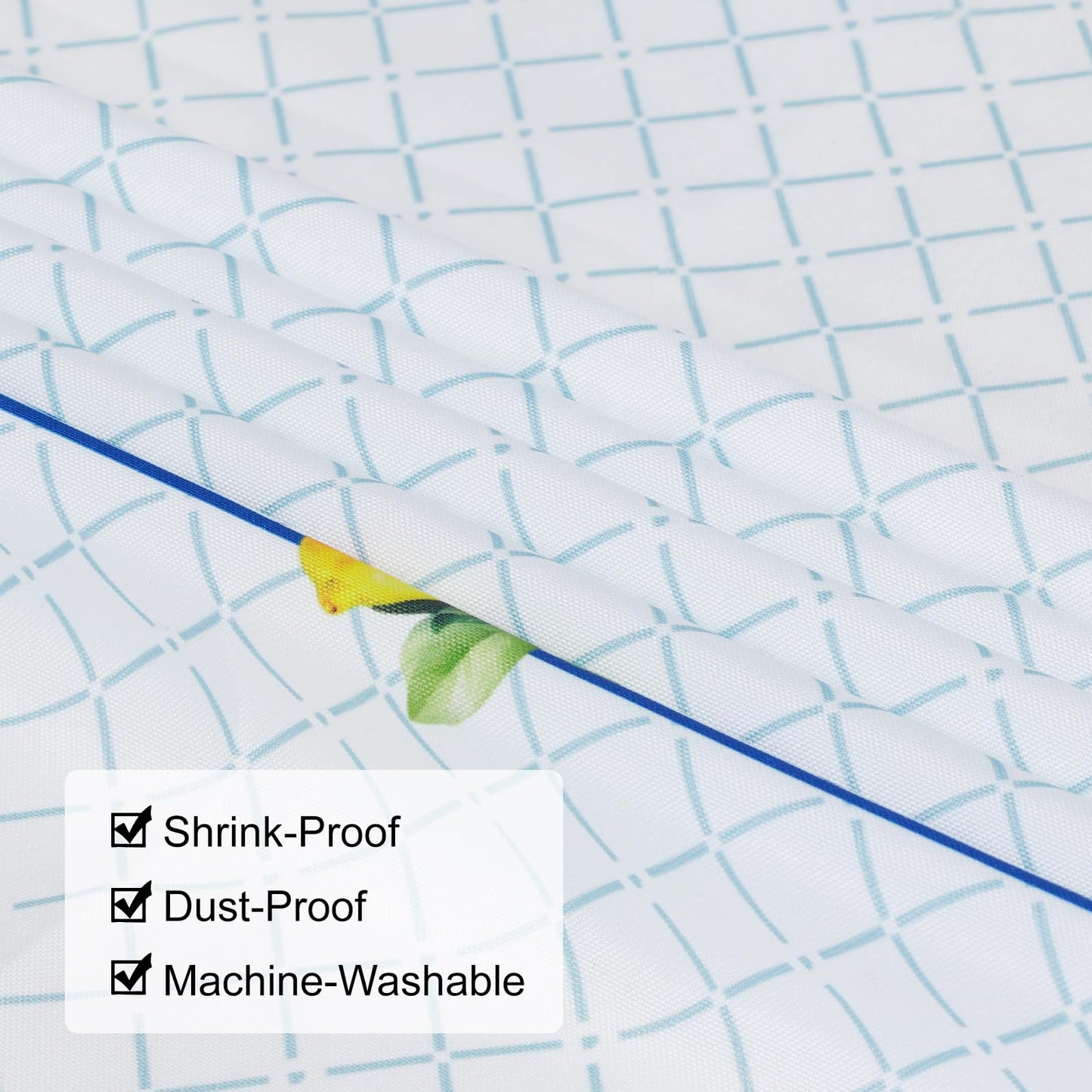 Arquiel Spring Summer Tablecloth 60×84 inch, Waterproof Blue Lemon Table Cloth Washable, Stain Resistant Cloth Table Cover for Party Picnic Dinner Decor (Lemon)