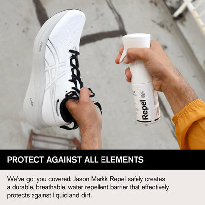 Jason Markk Shoe Protector Repel Spray, Water & Stain Repellent for Shoe and Sneaker Care, Non-Aerosol Footwear Protector Spray, Safe for Leather, Suede, Nubuck, Cotton, Knits, 5.4oz