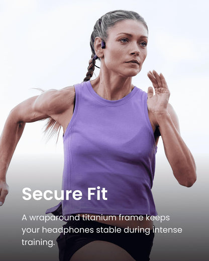 SHOKZ OpenRun Pro, [England Athletics Recommended] Bone Conduction Headphones, Open-Ear Sports Earphones with Mic, IP55 Waterproof Bluetooth Wireless Headset for Running Workout Driving(Swift Black)