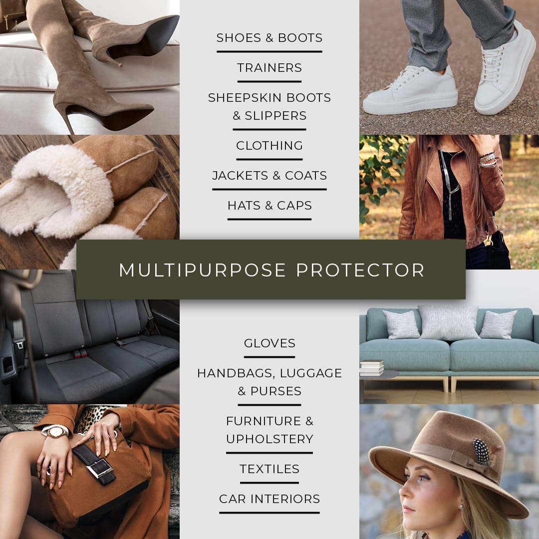 Renapur Suede, Nubuck, Fabric Waterproofing/Stain Protection — Eco-Friendly, Non-Toxic, for Shoes, Boots, Trainers & Clothing (250ml Spray Bottle)