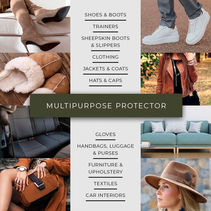 Renapur Suede, Nubuck, Fabric Waterproofing/Stain Protection — Eco-Friendly, Non-Toxic, for Shoes, Boots, Trainers & Clothing (250ml Spray Bottle)