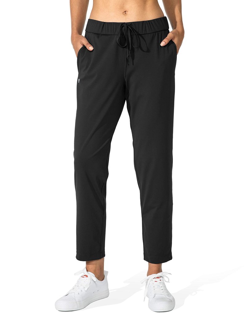 G Gradual Women's Pants with Deep Pockets 7/8 Stretch Sweatpants for Women Athletic, Golf, Lounge, Work (Black, 3X-Large)