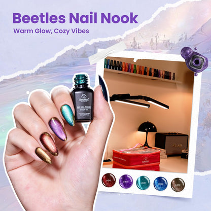 Beetles Gel Nail Polish Kit with U V Light -54 Pcs Gel Nail Kit Four Seasons Glow 32 Colors Set with Base Matte & Glossy Top Coat Soak Off Home DIY Manicure Nails Beginners Gifts for Women Teen Girls