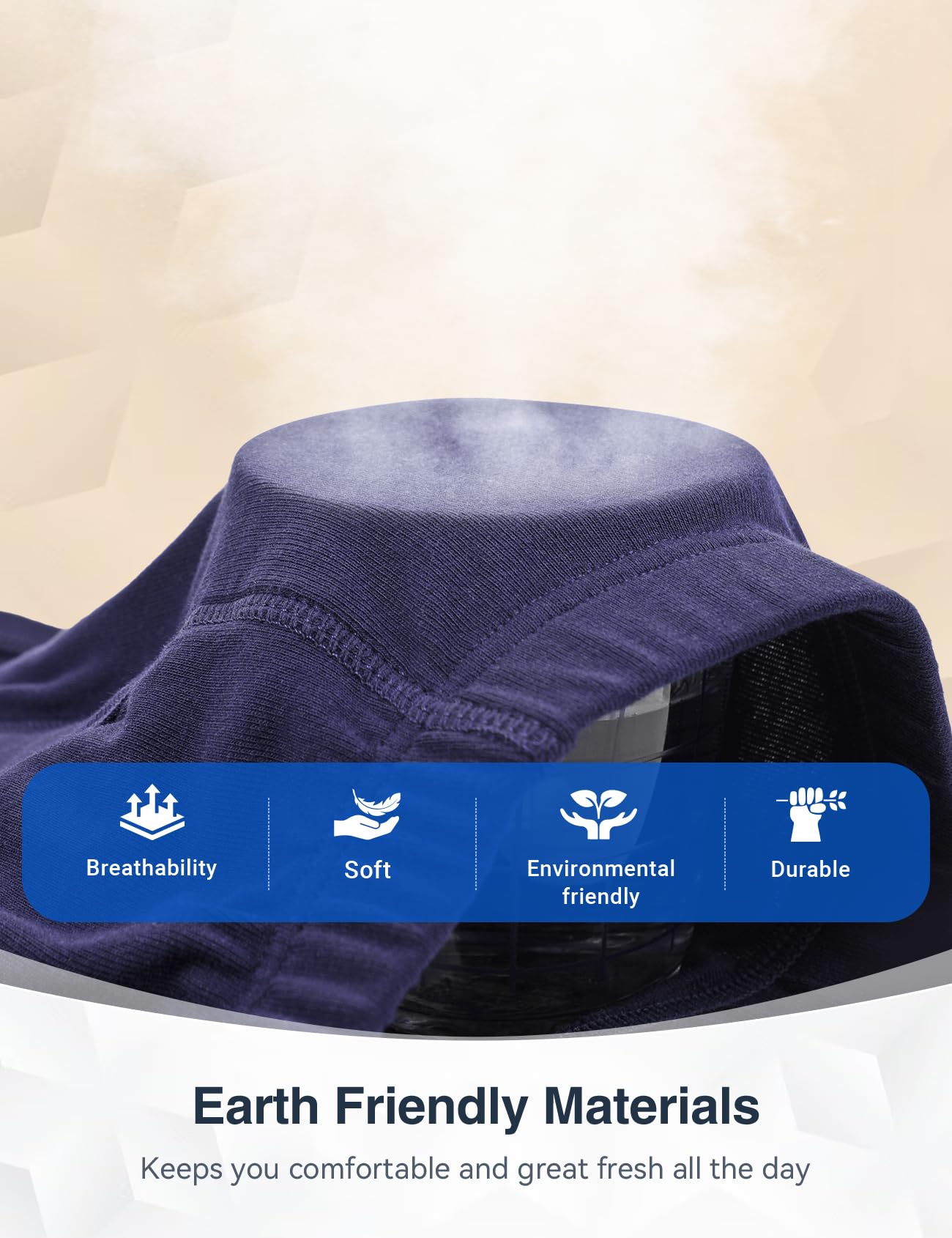 3 Pcs Men’s Incontinence Pants Incontinence Boxer Brief with Absorbent Pad 300 ML Urine Volume Cotton Washable Reusable Leakproof Incontinence Pants for Men Blue Size XL